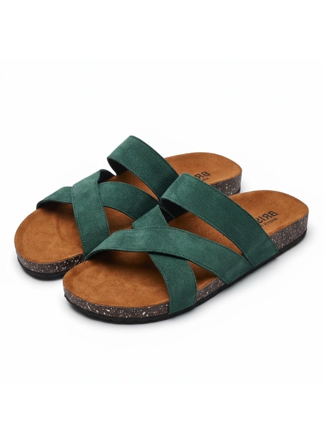 Stylish men's slippers with a modern and comfortable design – genuine leather and non-slip orthopedic sole, available in various sizes and colors. - Image 2